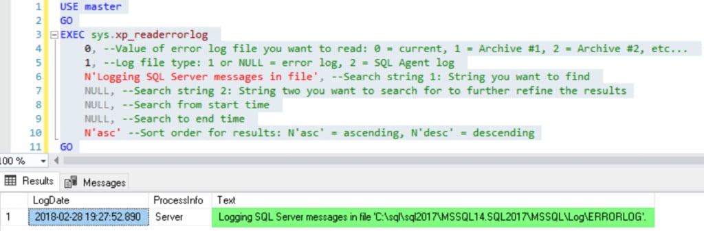 get sql ERRORLOG location using TSQL