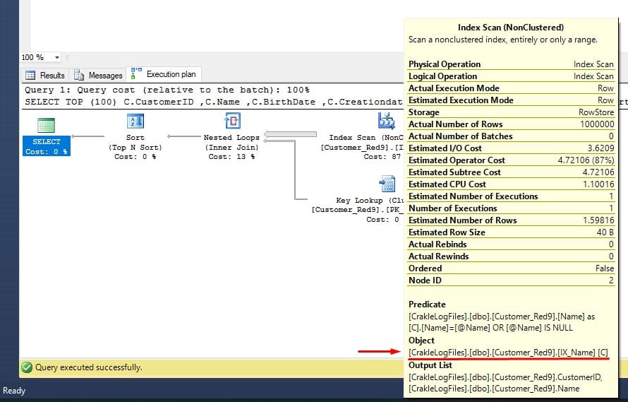 Reused execution plan applying the wrong index for a different parameter value