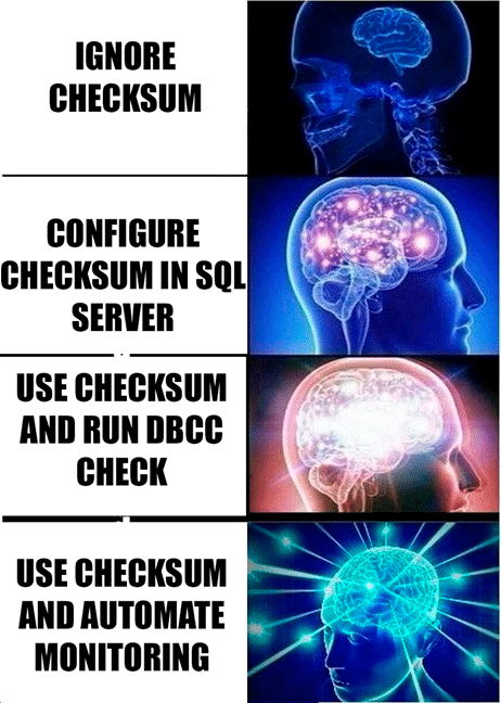 SQL Server Page Verification CHECKSUM meme