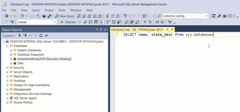 How To Fix SQL Server Database Stuck In Recovery Pending State